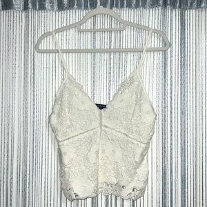 Lace crop spaghetti strap tank. New condition never worn